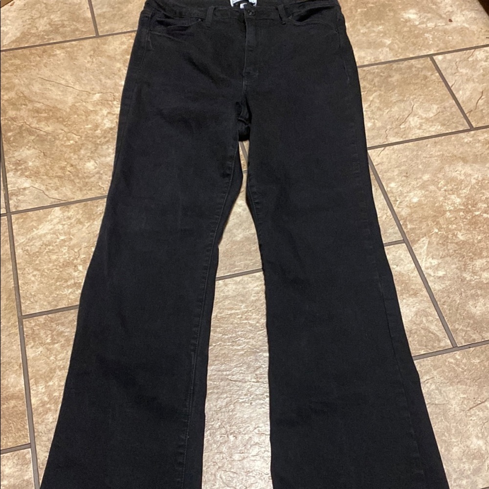 Wax Jean Black Flare Size 14 Sustainable Wide Leg Jeans